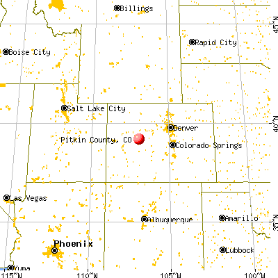 Pitkin County, CO map from a distance