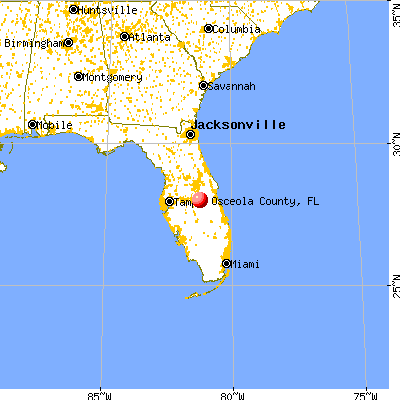 Osceola County, FL map from a distance