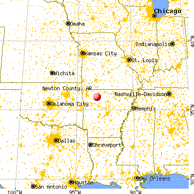 Newton County, AR map from a distance