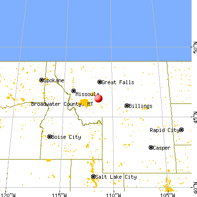 Broadwater County, MT map from a distance