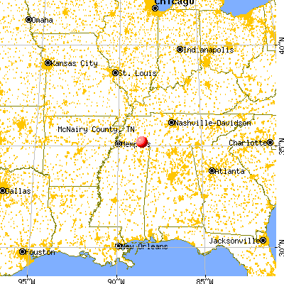 McNairy County, TN map from a distance