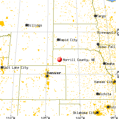 Morrill County, NE map from a distance