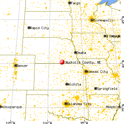 Nuckolls County, NE map from a distance