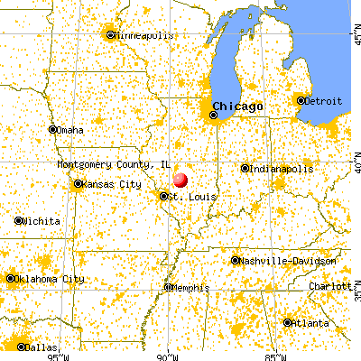 Montgomery County, IL map from a distance