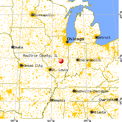 Moultrie County, IL map from a distance