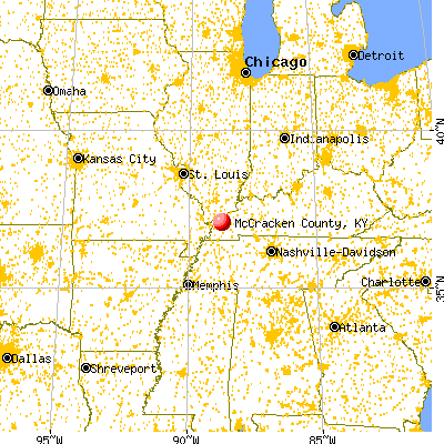 McCracken County, KY map from a distance
