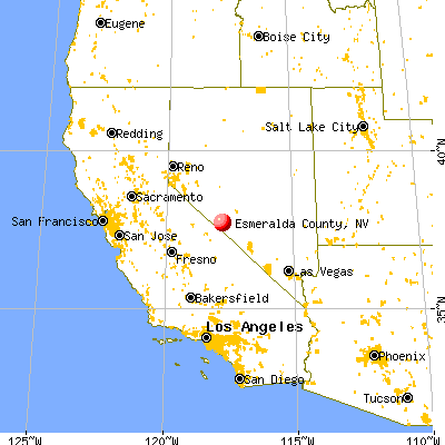 Esmeralda County, NV map from a distance