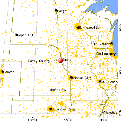 Sarpy County, NE map from a distance