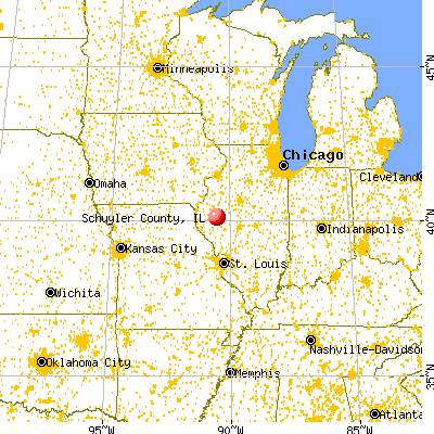 Schuyler County, IL map from a distance