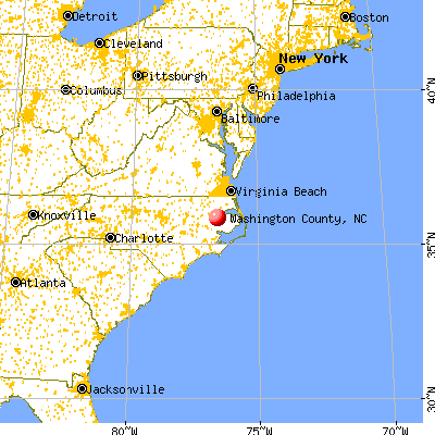 Washington County, NC map from a distance