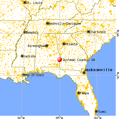 Quitman County, GA map from a distance