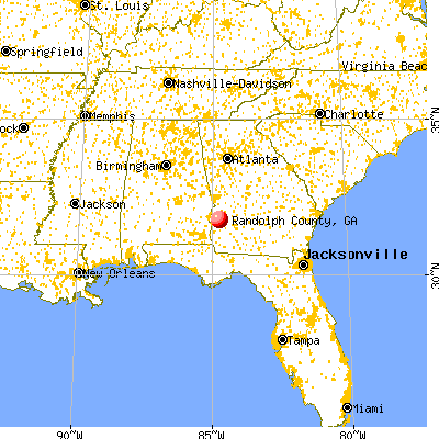 Randolph County, GA map from a distance