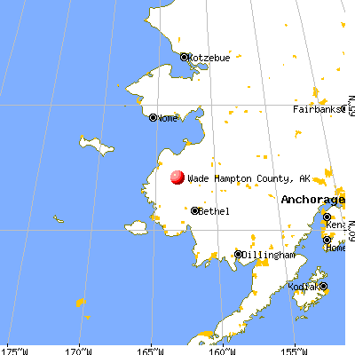 Wade Hampton Census Area, AK map from a distance