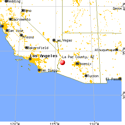 La Paz County, AZ map from a distance