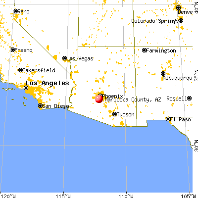 Maricopa County, AZ map from a distance