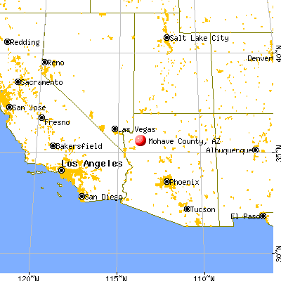 Mohave County, AZ map from a distance