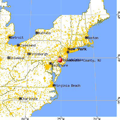 Gloucester County, NJ map from a distance