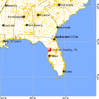 Citrus County, FL map from a distance