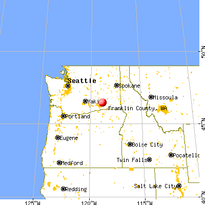 Franklin County, WA map from a distance