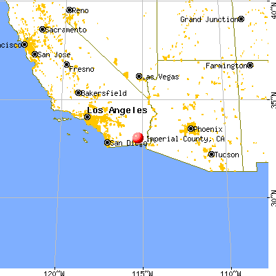 Imperial County, CA map from a distance