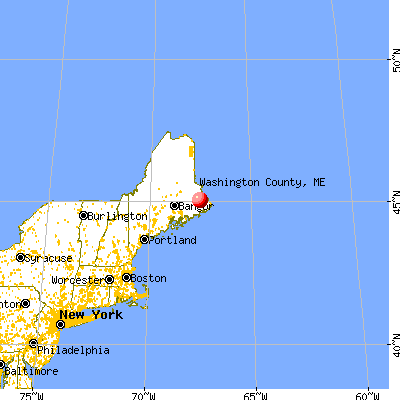 Washington County, ME map from a distance