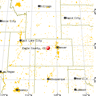 Eagle County, CO map from a distance