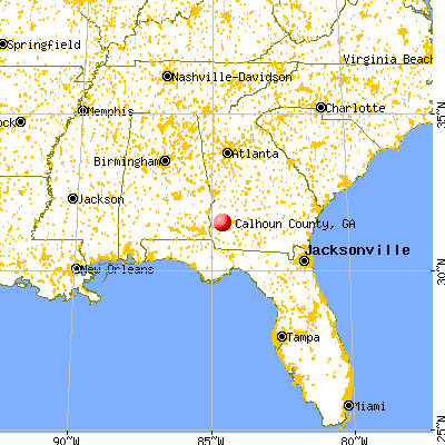 Calhoun County, GA map from a distance