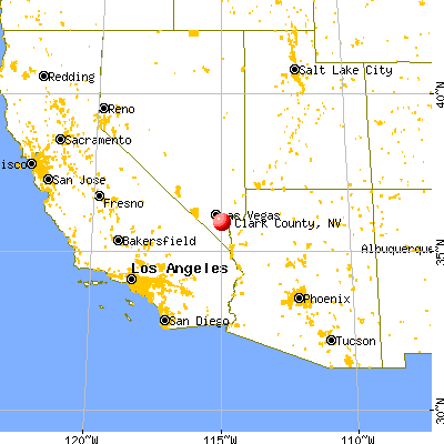 Clark County, NV map from a distance