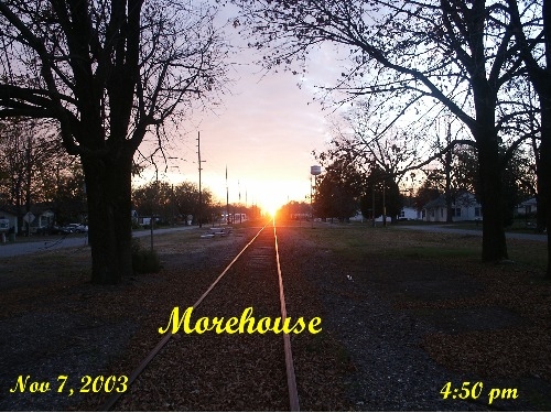 Morehouse, MO: sunset at rairoad tracks