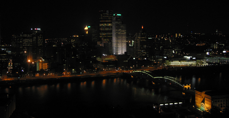 Pittsburgh, PA: Downtown Pittsburgh at night from atop Mount Washington.