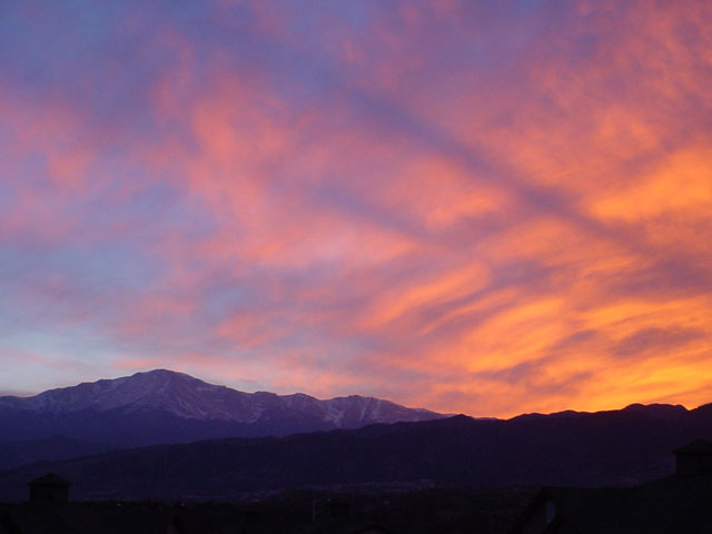 Colorado Springs, CO: Pikes Peak during Sunset