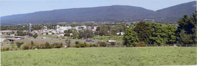 New Market, VA: Panoramic view of New Market with the Massanutten Mountain in the background