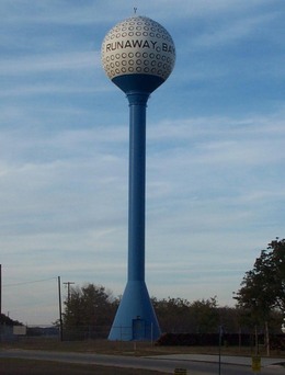 Runaway Bay, TX: Landmark Golf Ball Water Tower at Runaway Bay