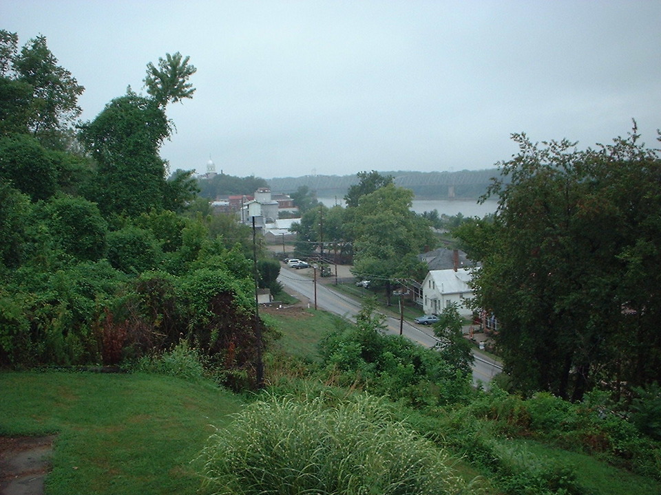 Hermann, MO: TAKEN FROM THE SCHWEIGHAUSER HOUSE ON THE BLUFF OVER THE MISSOURI RIVER