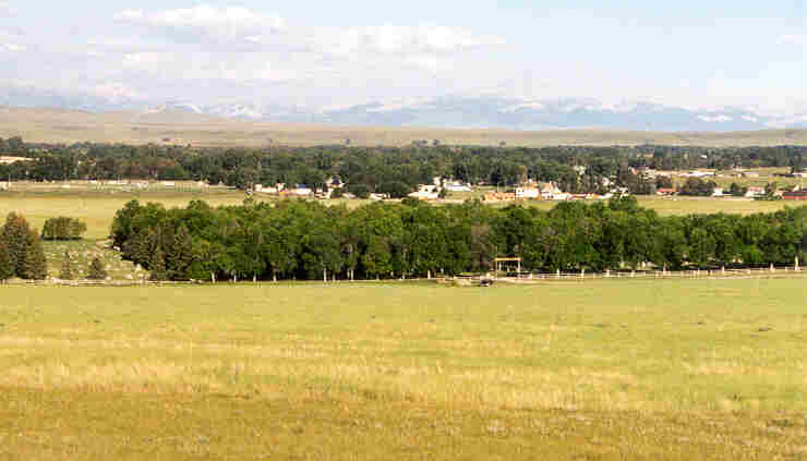 Choteau, MT: Looking over Choteau toward the Rocky Mountain Front to the west of town