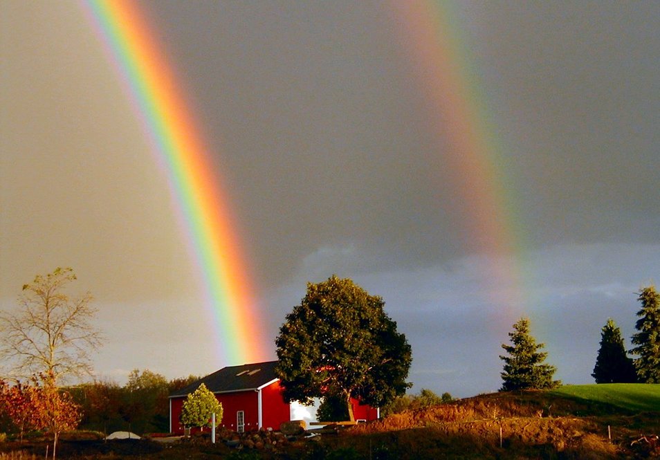 Norton, OH: Double Rainbow seen from Cleveland Massillon Rd. after the 2003 CiderFest