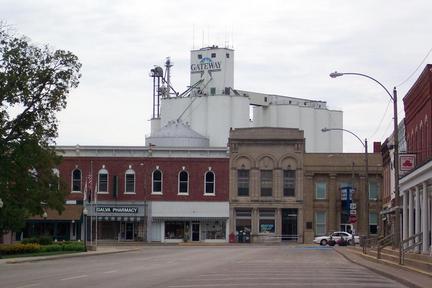 Galva, IL: Front Street and Exchange Street Intersection in Galva