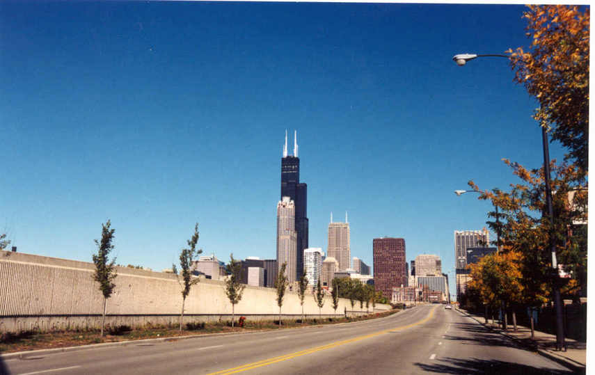 Chicago, IL: Chicago Skyline, looking North from 1500 South Clarke Street