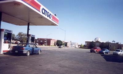 Altus, OK: Gas station in front of Circle K on Main Street (Altus, OK Aug/2002)