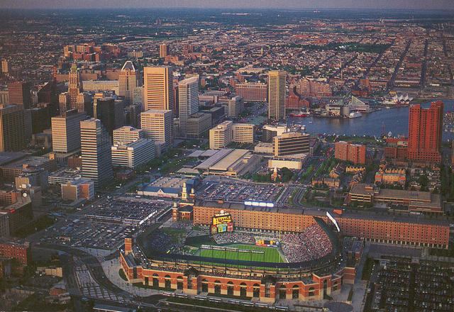 Baltimore, MD: Downtown and Camden Yards from the Air