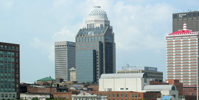 Louisville, KY: Landmark skyscrapers in the downtown skyline of Louisville Kentucky.