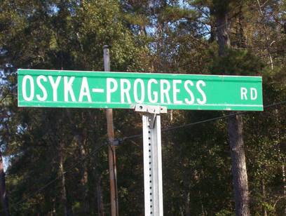 Osyka, MS: PROGRESS ROAD - SIGN