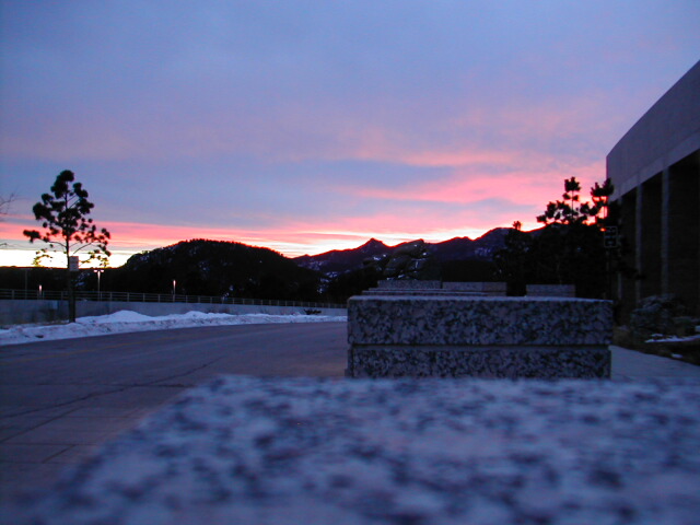 Rapid City, SD: Sunset at Mt. Rushmore in Dec. 2003