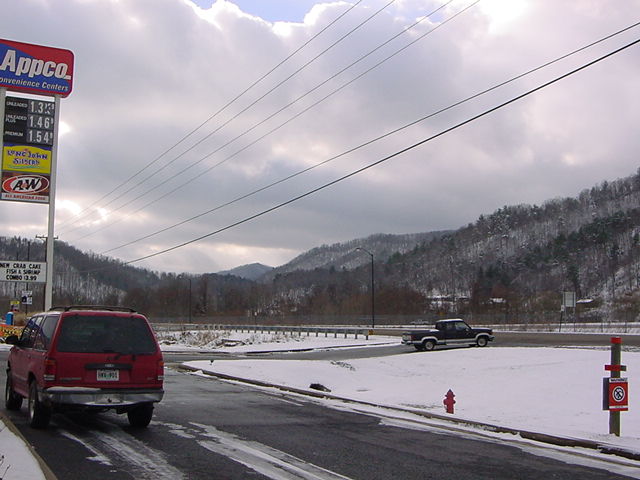 Erwin, TN: A view of I-26 taken from the front of the Holiday Inn Express on exit 15