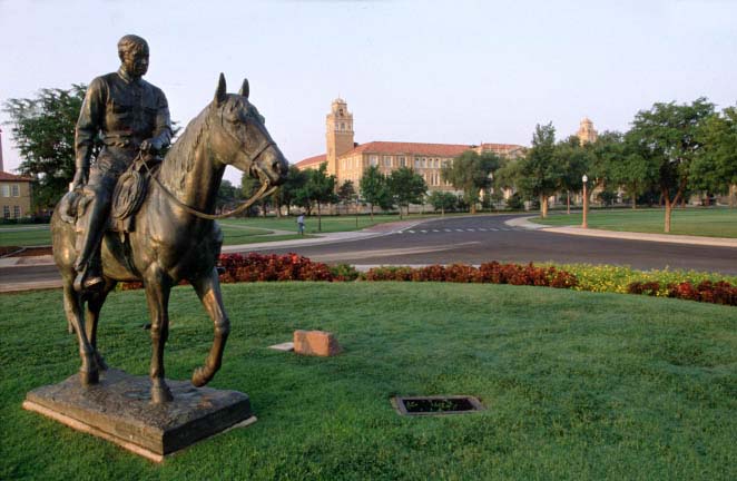 Lubbock, TX: Will Rogers statue on the campus of Texas Tech University