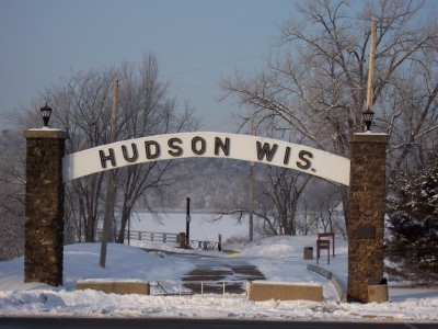 Hudson, WI: The welcome to Hudson sign that was on the old highway 12 toll bridge.