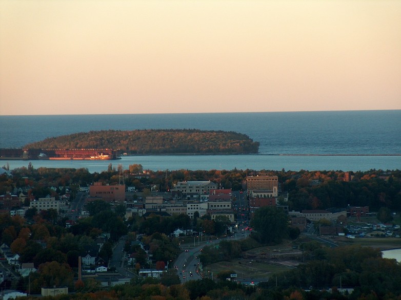 Marquette, MI: view of south Marquette from Marquette Mountain