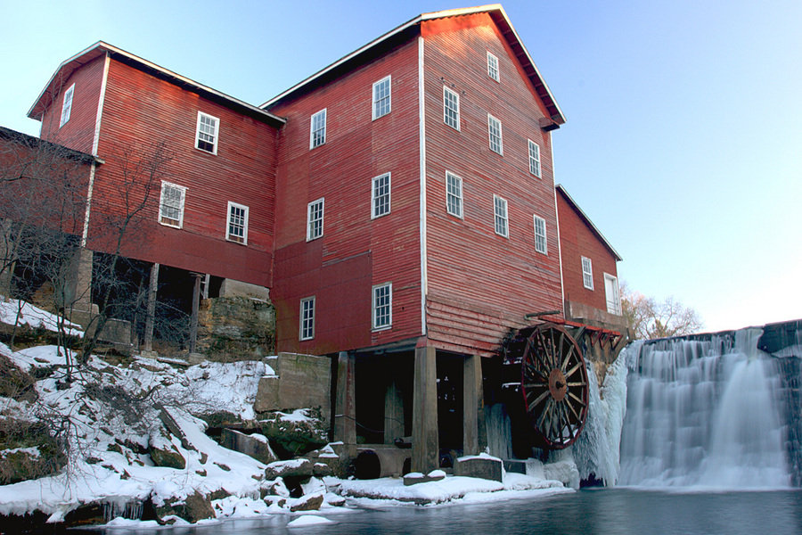 Augusta, WI: Dells (Clark's) Mill, Augusta, Wisconsin. A flour and feed mill dating to 1864, which is still in operation in a museum capacity, which sells fresh, mill-ground flour.