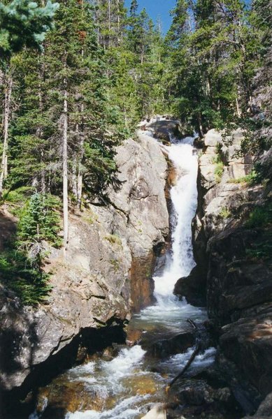 Estes Park, CO: Chasm falls on fall river road, rocky mountain national park