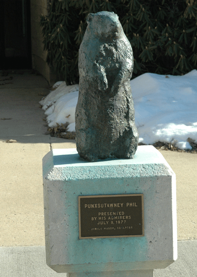 Punxsutawney, PA: Phil Statue by library